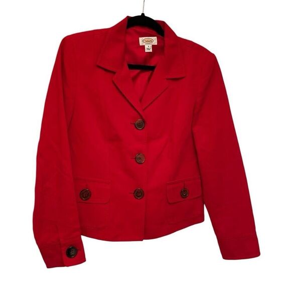 Talbots red button up blazer- size 6 - Picture 1 of 7